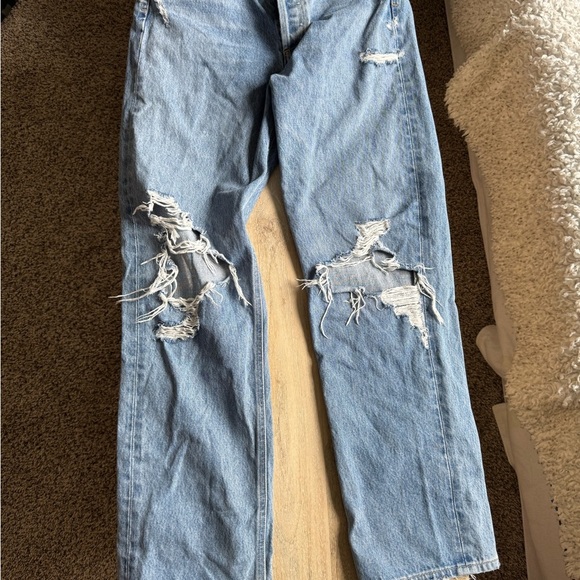 Agolde 90's Jeans Wander Distressed Mid Rise Loose Fit Sz 27 - Picture 9 of 10